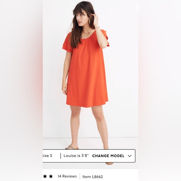 Madewell Texture & Thread Tiered-Sleeve Dress size Med - Picture 3 of 7